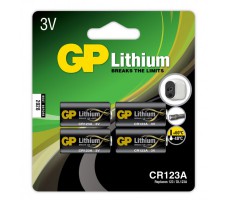 GP Batteries Lithium CR123A, 3V, 4 stk
