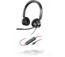 POLY Blackwire 3320 Hodesett Koblet med ledninger (ikke trådløs) Hodebånd Kontor/kundesenter USB Type-C Sort POLY Blackwire 3320 Hodesett Koblet med ledninger (ikke trådløs) Hodebånd Kontor/kundesenter USB Type-C Sort