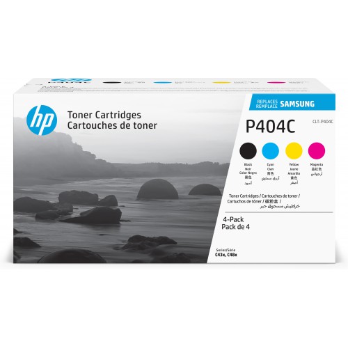 Samsung CLT-P404C 4-pack Cyan/Magenta/Yellow/Black Original Toner Cartridge tonerpatron 4 stykker Sort, Cyan, Fiolblå, Gult