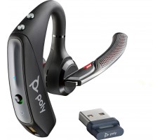 POLY Voyager 5200 UC USB-A Headset +BT600 Dongle TAA Trådløs Ørekrok Kontor/kundesenter Micro-USB Bluetooth Sort