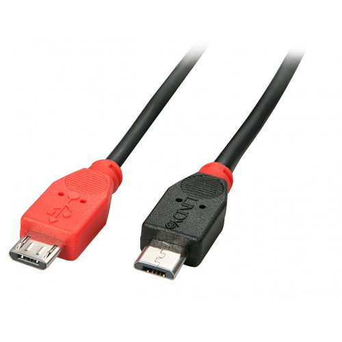 Lindy 31758 USB-kabel USB 2.0 0,5 m Micro-USB B Sort