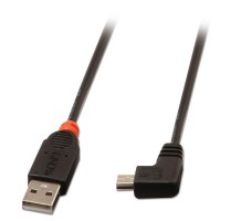 Lindy 31971 USB-kabel USB 2.0 1 m USB A Mini-USB B Sort