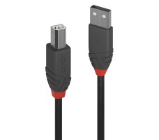 Lindy 36677 USB-kabel USB 2.0 10 m USB A USB B Sort, Grå, Rød