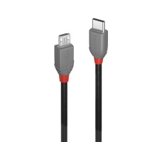 Lindy 36891 USB-kabel USB 2.0 1 m USB C Micro-USB B Sort, Grå