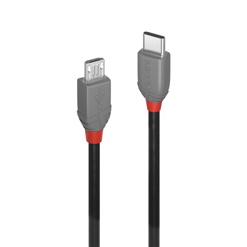 Lindy 36891 USB-kabel USB 2.0 1 m USB C Micro-USB B Sort, Grå