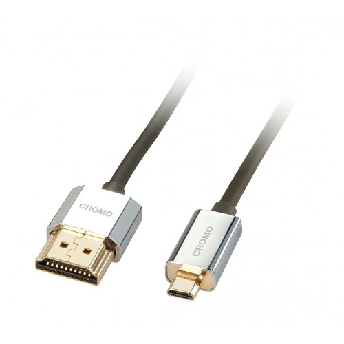 Lindy 41682 HDMI-kabel 2 m HDMI Type A (Standard) HDMI Type D (Mikro) Sort