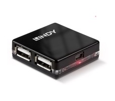 Lindy 42742 grensesnitt-hub 480 Mbit/s Sort