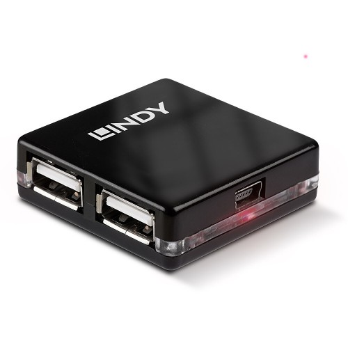 Lindy 42742 grensesnitt-hub 480 Mbit/s Sort