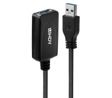 Lindy 43155 USB-kabel USB 3.2 Gen 1 (3.1 Gen 1) 5 m USB A Sort