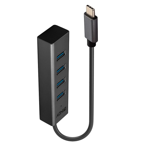 Lindy 43325 grensesnitt-hub USB 3.2 Gen 1 (3.1 Gen 1) Type-C 5000 Mbit/s Grå