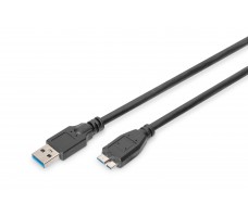 Digitus AK-300116-010-S USB-kabel USB 3.2 Gen 1 (3.1 Gen 1) 1 m USB A Micro-USB B Sort