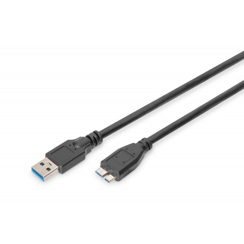 Digitus AK-300116-010-S USB-kabel USB 3.2 Gen 1 (3.1 Gen 1) 1 m USB A Micro-USB B Sort