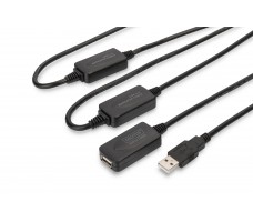 Digitus DA-73103 USB-kabel USB 2.0 25 m USB A Sort