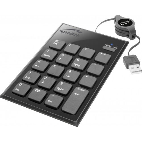 SPEEDLINK SL-640400-BK numerisk tastatur Laptop USB Sort