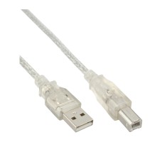 InLine 34550T USB-kabel 10 m USB A USB B Gjennomsiktig