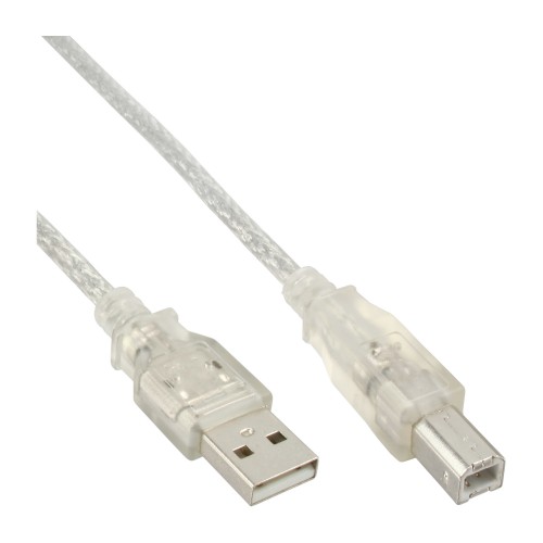 InLine 34550T USB-kabel 10 m USB A USB B Gjennomsiktig