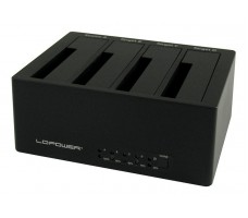 LC-Power LC-DOCK-U3-4B dockingstasjon for lagringsdisk USB 3.2 Gen 1 (3.1 Gen 1) Type-A Sort