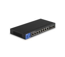 Linksys LGS310MPC Håndtert L3 Gigabit Ethernet (10/100/1000) Strøm over Ethernet (PoE) Sort, Blå