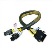Akasa PSU extension cable splits 4+4 0,3 m