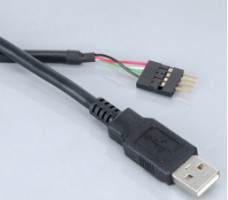 Akasa 0.4m USB (A) USB-kabel 0,4 m USB A Sort