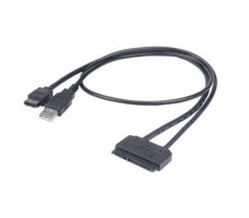 Akasa Flexstor eSATA USB SATA-kabel 0,4 m Sort