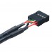 Akasa 9-pin/19-pin USB-kabel 0,1 m Sort