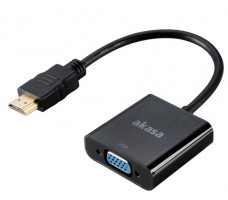 Akasa AK-CBHD15-20BK videokabelkobling 0,2 m VGA (D-Sub) HDMI Type A (Standard) Sort