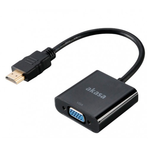 Akasa AK-CBHD15-20BK videokabelkobling 0,2 m VGA (D-Sub) HDMI Type A (Standard) Sort