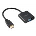 Akasa AK-CBHD15-20BK videokabelkobling 0,2 m VGA (D-Sub) HDMI Type A (Standard) Sort