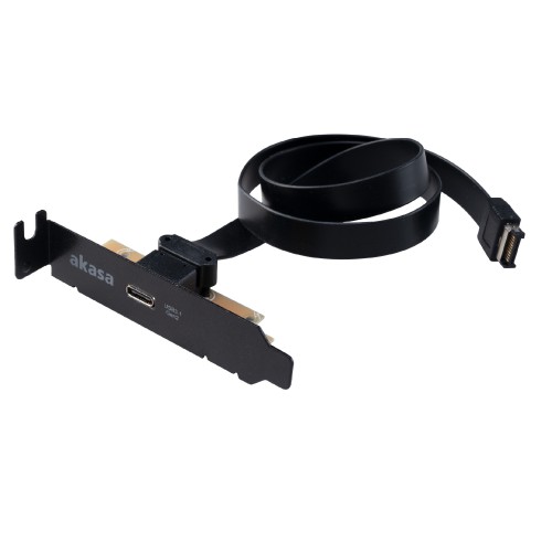 Akasa Low Profile PCI Bracket Adapter USB 3.1 Typ C - schwarz - Kabel - Digital/Daten USB C USB 3.1 Gen 2 internal connector Sort