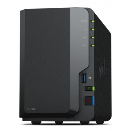 Synology DiskStation DS223 datalagringsserver NAS Desktop Realtek RTD1619B 2 GB DDR4 0 TB