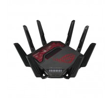 ASUS ROG Rapture GT-BE19000 trådløs ruter Multi-Gigabit Ethernet Tre-båndsfrekvens (2,4 GHz / 5 GHz / 6 GHz) Sort, Rød