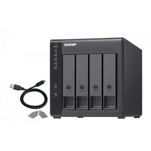 QNAP TR-004 harddiskkabinett HDD/SSD-kabinett Sort 2.5/3.5