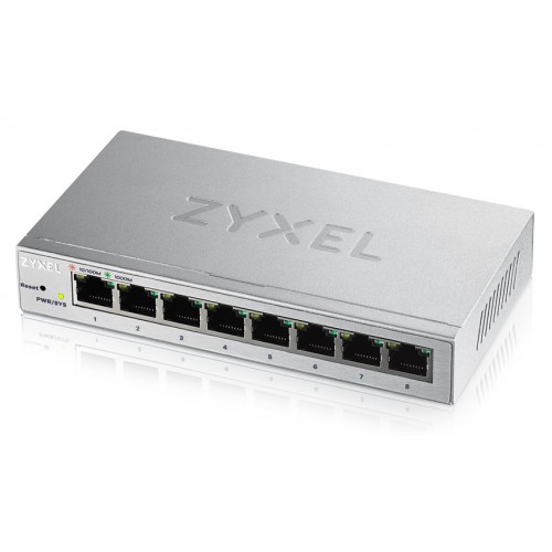 Zyxel GS1200-8 Håndtert Gigabit Ethernet (10/100/1000) Sølv