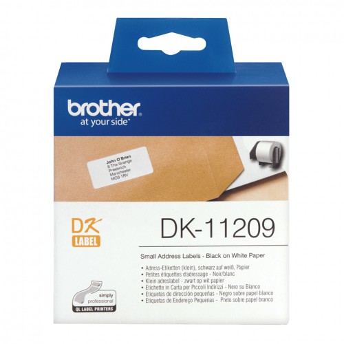 Brother DK-11209 etikettlagingsbånd Svart på hvitt
