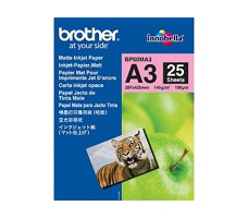 Brother BP60MA3 Inkjet Paper papir for blekkskriver A3 (297x420 mm) Matte 25 ark Hvit
