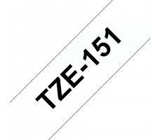 Brother TZE-151 etikettlagingsbånd Svart på gjennomsiktig