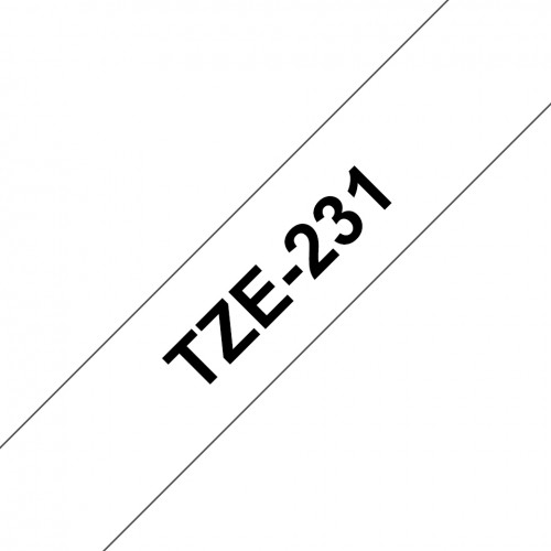 Brother TZE231 etikettlagingsbånd Svart på hvitt TZe