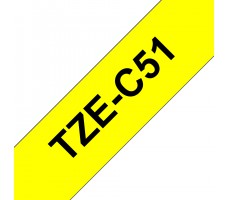 Brother TZEC51 etikettlagingsbånd Svart på fluorescerende gul TZe