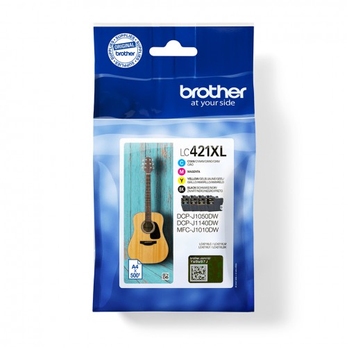 Brother LC-421XLVAL PagePack 4 stykker Original Høyt (XL) utbytte Sort, Cyan, Fiolblå, Gult