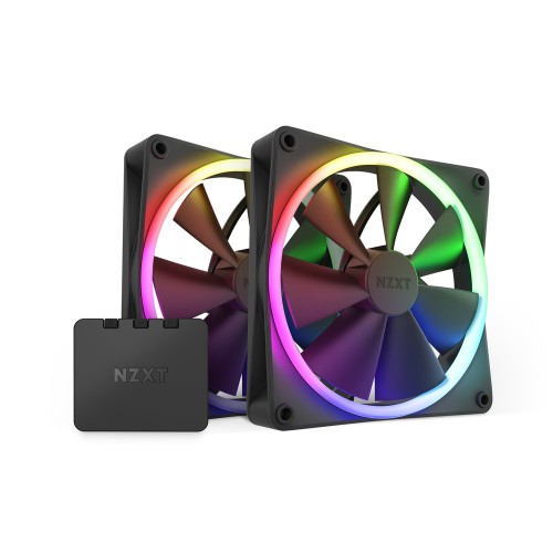 NZXT F140 RGB TWIN PC-kjølevifte, Prosessor Vifte 14 cm Sort 2 stykker