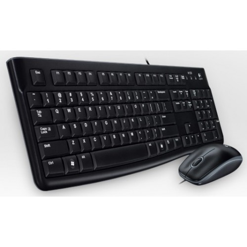 Logitech Desktop MK120 tastatur Mus inkludert USB QWERTZ Tysk Sort