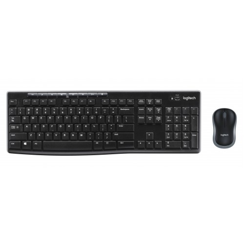 Logitech Wireless Combo MK270 tastatur Mus inkludert RF kabel-fri QWERTY Nordisk Sort