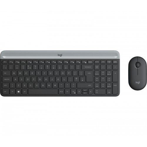 Logitech MK470 tastatur Mus inkludert Universell RF kabel-fri QWERTZ Tysk Grafitt