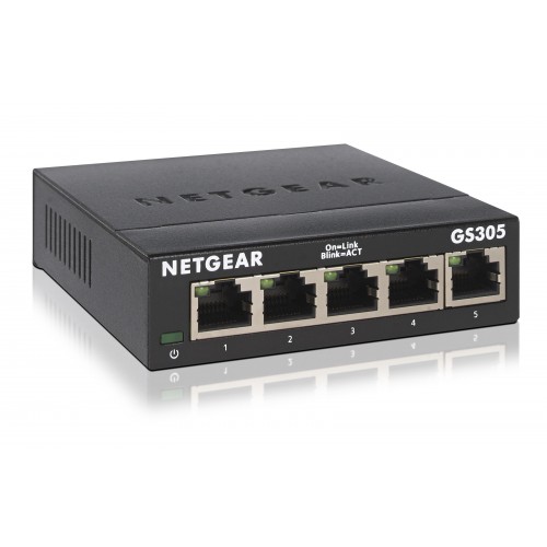 NETGEAR GS305 Uhåndtert L2 Gigabit Ethernet (10/100/1000) Sort