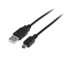 StarTech.com USB2HABM1M USB-kabel USB 2.0 1 m USB A Mini-USB B Sort