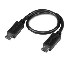 StarTech.com UUUSBOTG8IN USB-kabel 0,203 m Micro-USB B Sort