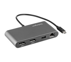 StarTech.com TB3DKM2DPL laptop-dokkingstasjon og portreplikator Koblet med ledninger (ikke trådløs) Thunderbolt 3 Grå