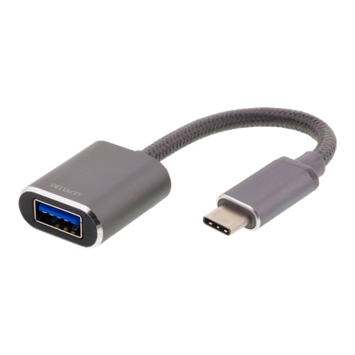 Deltaco USBC-1279 USB-kabel 0,11 m USB A Sort