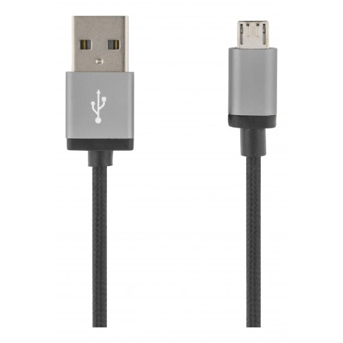 Deltaco MICRO-110F USB-kabel 1 m USB 2.0 USB A Micro-USB B Sort